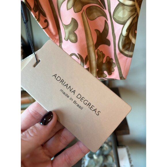 Adriana Degreas Hera Halterneck One Piece Swimsuit Pink Green Womens Size Small - Picture 10 of 10